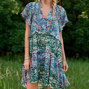 Anthropologie Robin Tiered Mini Dress